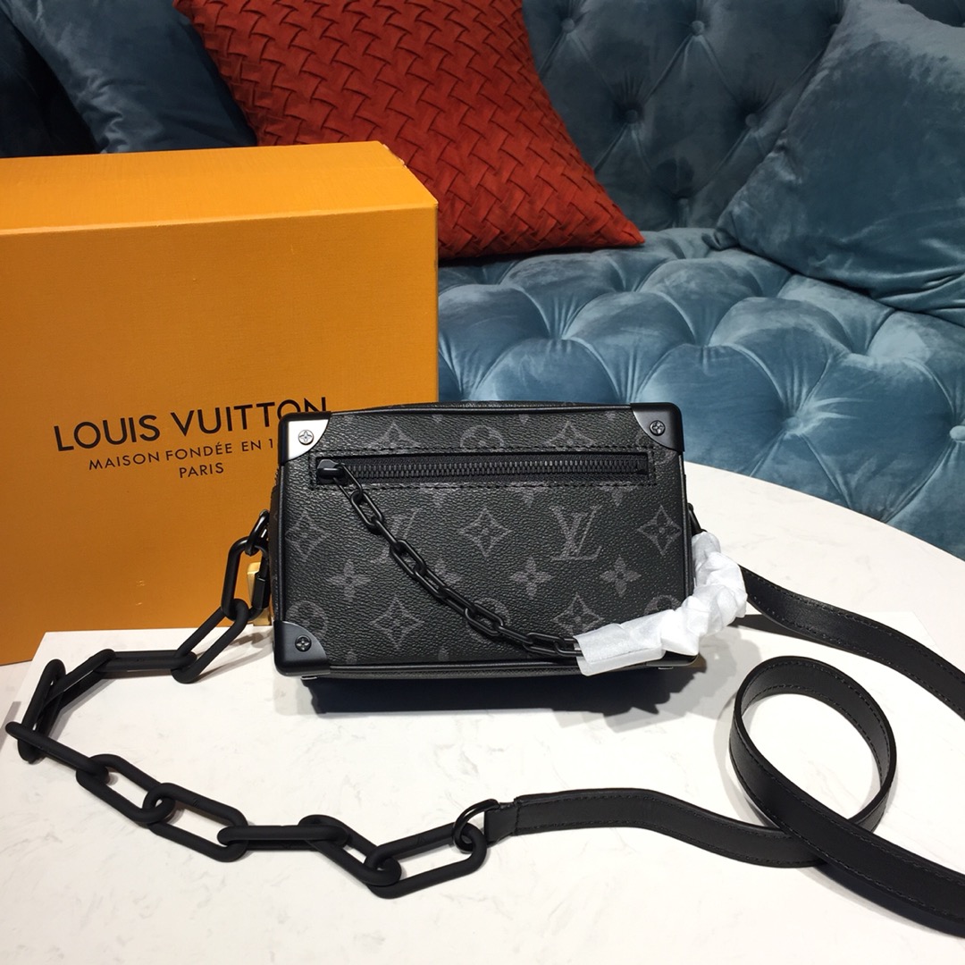 Highest quality replica
 Louis Vuitton LV Soft Trunk Crossbody & Shoulder Bags Exclusive Cheap
 Black Printing Monogram Eclipse Canvas Resin Mini M44480