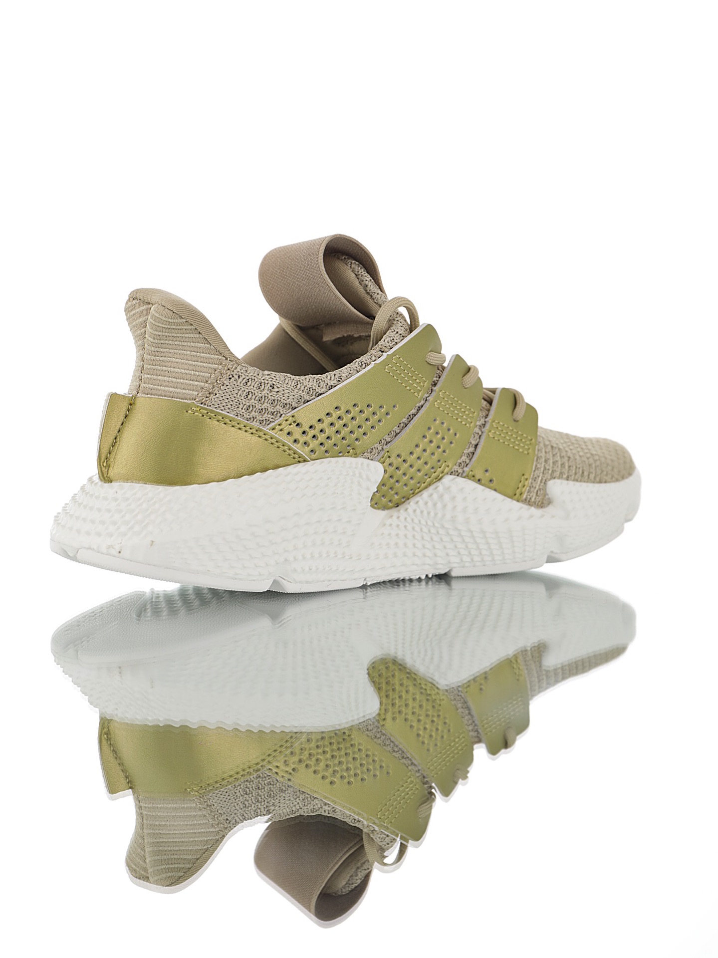 190 男女鞋，真标带半码  三叶草adidas Originals Prophere刺猬套脚飞织百搭慢跑鞋“针织锡箔金”CG6070