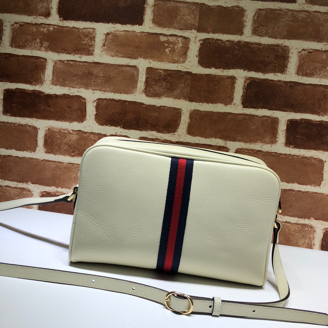 GUCCI古驰皮革红绿条纹肩背包517080