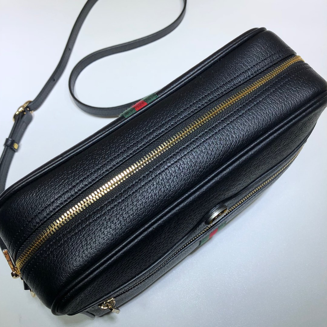 GUCCI古驰皮革红绿条纹肩背包517080