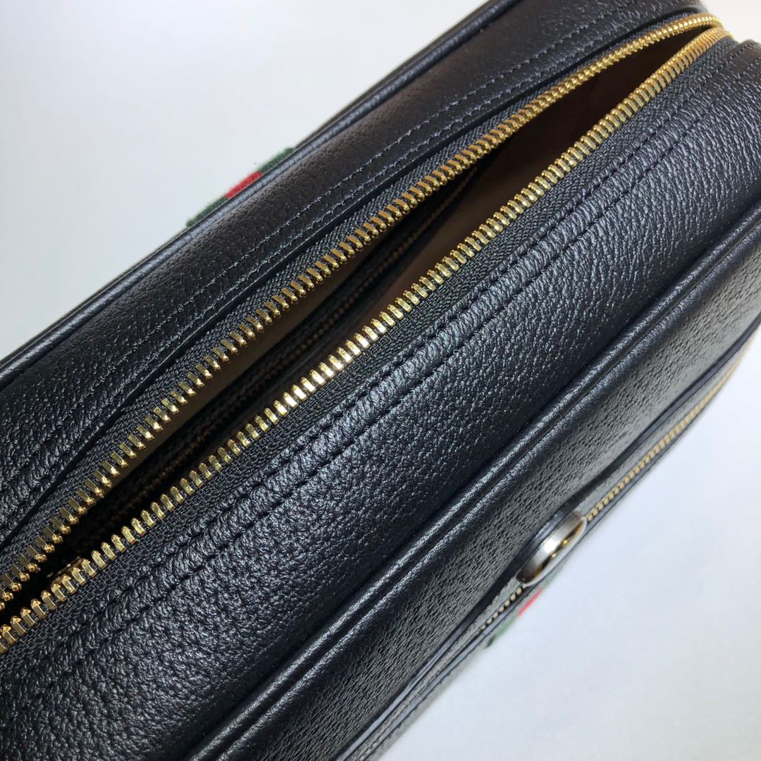 GUCCI古驰皮革红绿条纹肩背包517080