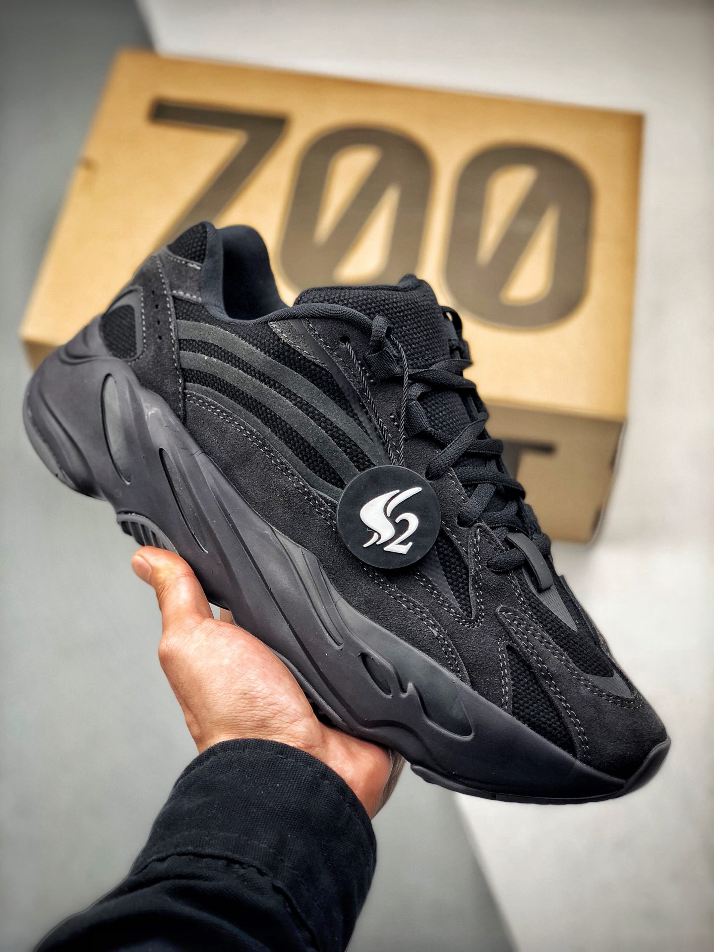 Admite pago contra reembolso. Todas las tallas en stock. Yeezy 700 V2 "Vanta" Negro puro, S2 puro original, p…