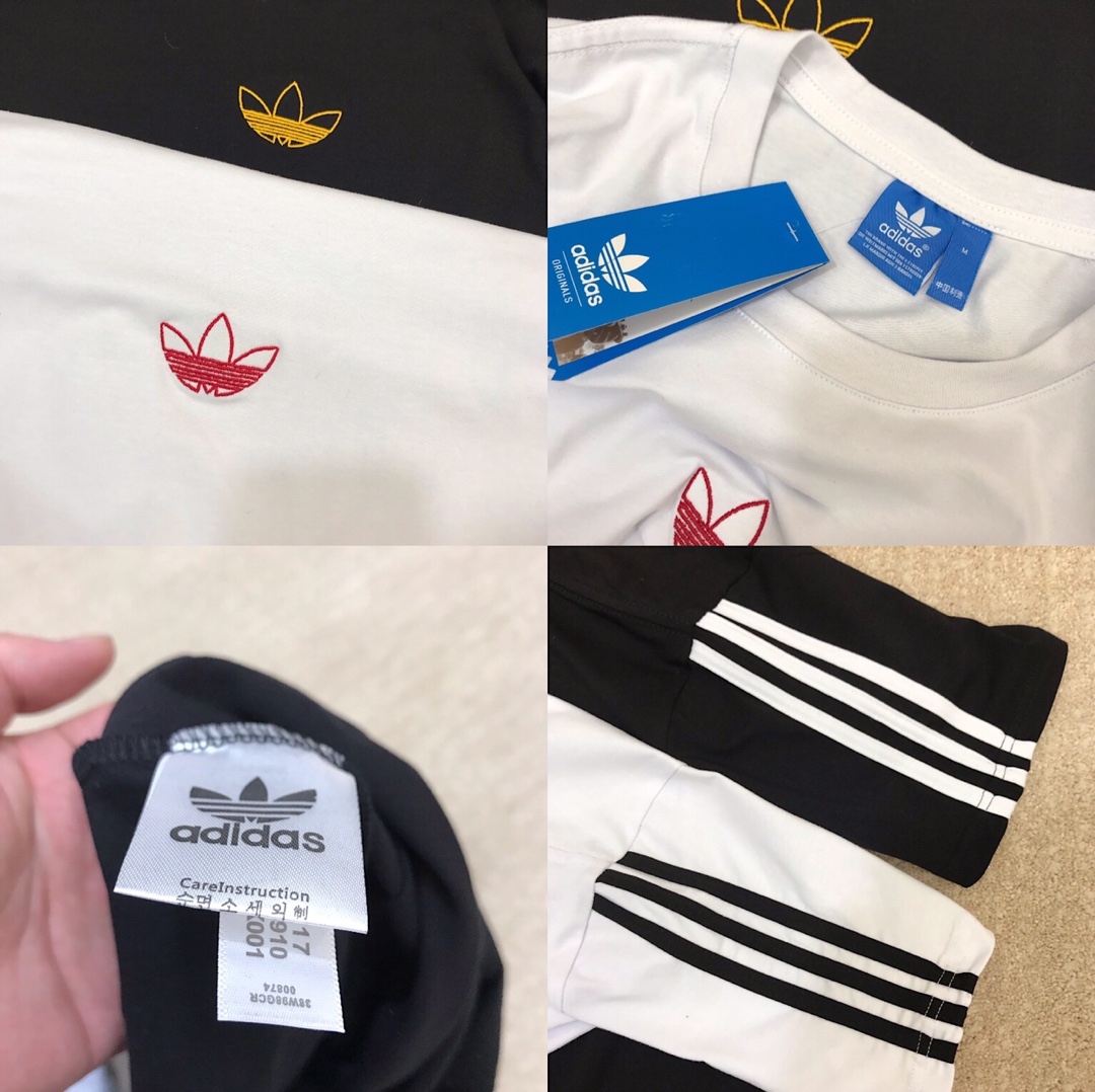 60 adidas 三叶草 FLOATING 男女T恤！ 货号：DV3262！代购、专柜同步在售！ 三条杠阿迪经典设计！基础百搭！ 完美情侣款！宽松版型上身超级好看！