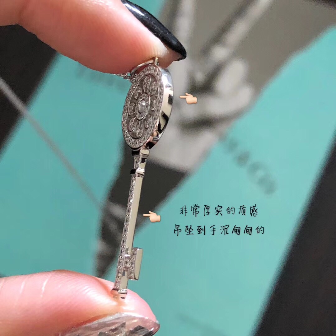 Tiffany蒂芙尼项链太阳花钥匙原版项链实心封底电镀18k金工艺专柜版本一比一定做采用市场最高版本的进