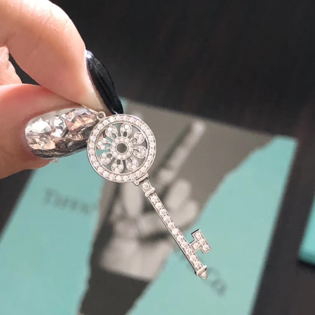 Tiffany蒂芙尼项链太阳花钥匙原版项链实心封底电镀18k金工艺专柜版本一比一定做采用市场最高版本的进