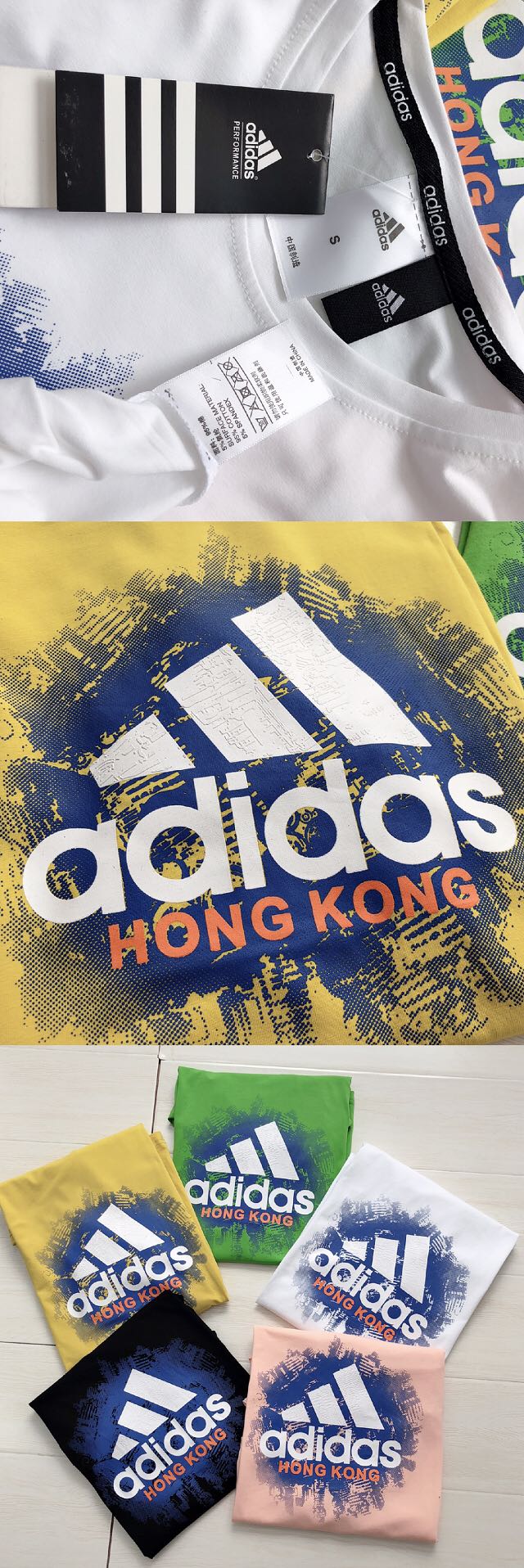 60 adidas阿迪达斯Hong Kong香港限定款休闲圆领短袖 可配情侣 3d立体胶印 质感一百分 经典配色百搭款