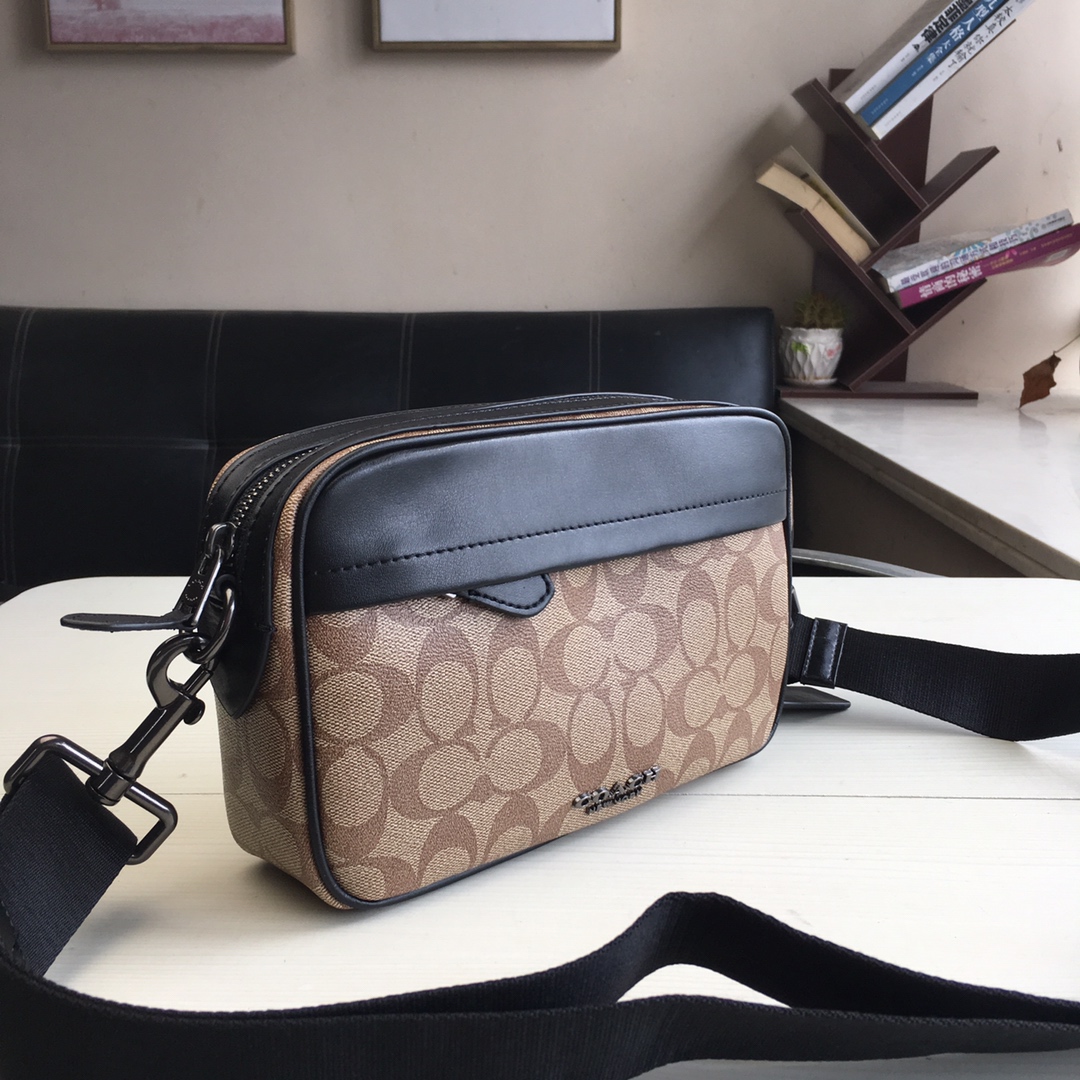 Coach coach 39946 50713 50715新款相机包 全头层牛皮材质 Graham Crossbody单肩斜挎男士相机包 尺寸 26