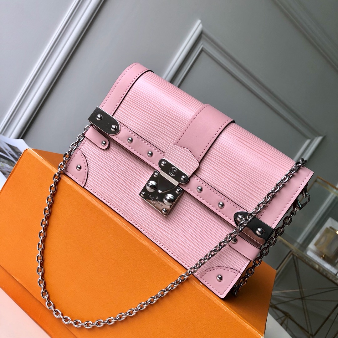 Louis Vuitton Wallet Pink All Steel Epi Chains M67507