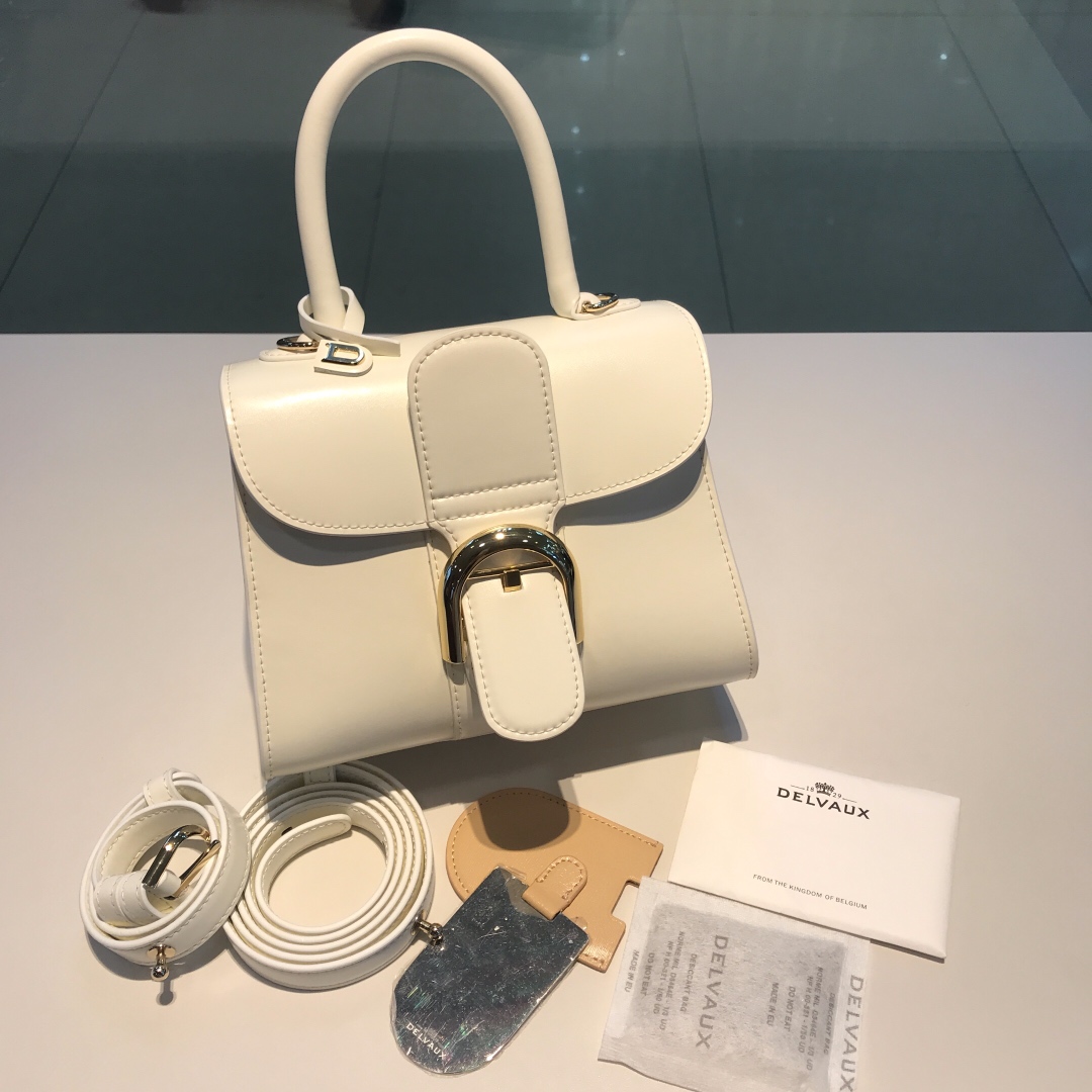 新版白雪公主/金扣比利时皇家御用品牌顶级原单Delvaux新版双环brillantbox皮现货️小羊皮内