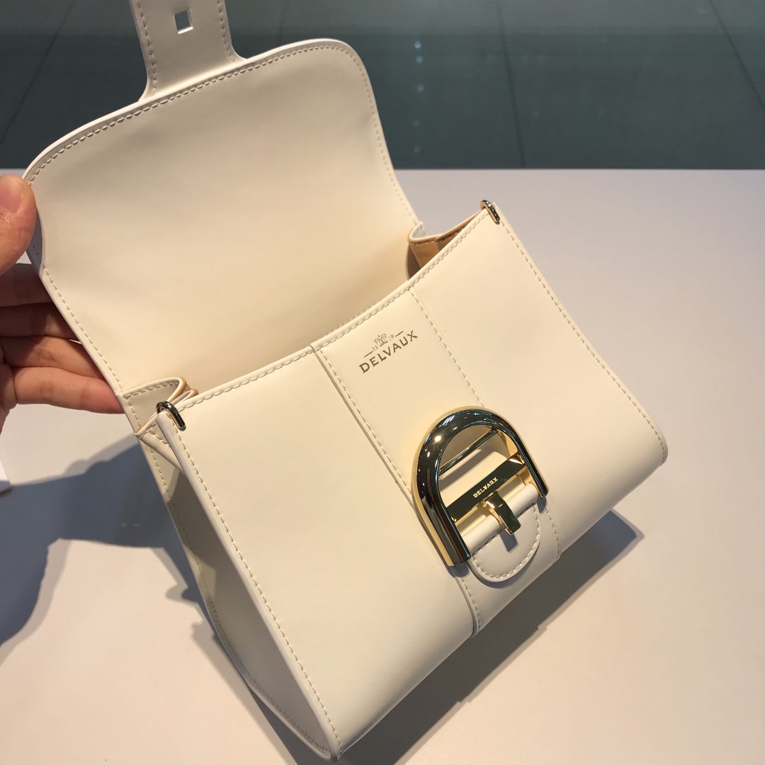 新版白雪公主/金扣比利时皇家御用品牌顶级原单Delvaux新版双环brillantbox皮现货️小羊皮内