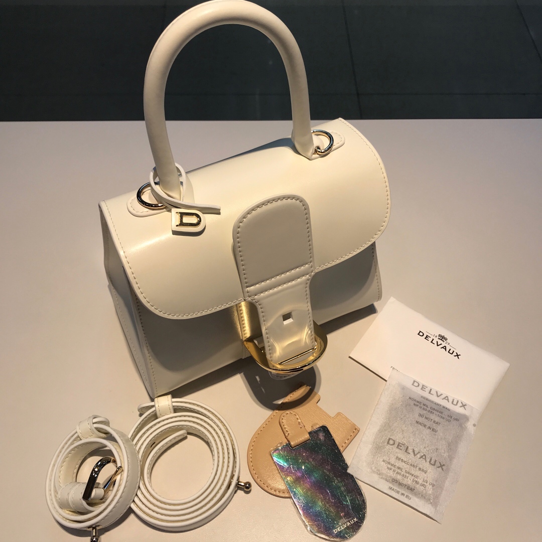 新版白雪公主/金扣比利时皇家御用品牌顶级原单Delvaux新版双环brillantbox皮现货️小羊皮内