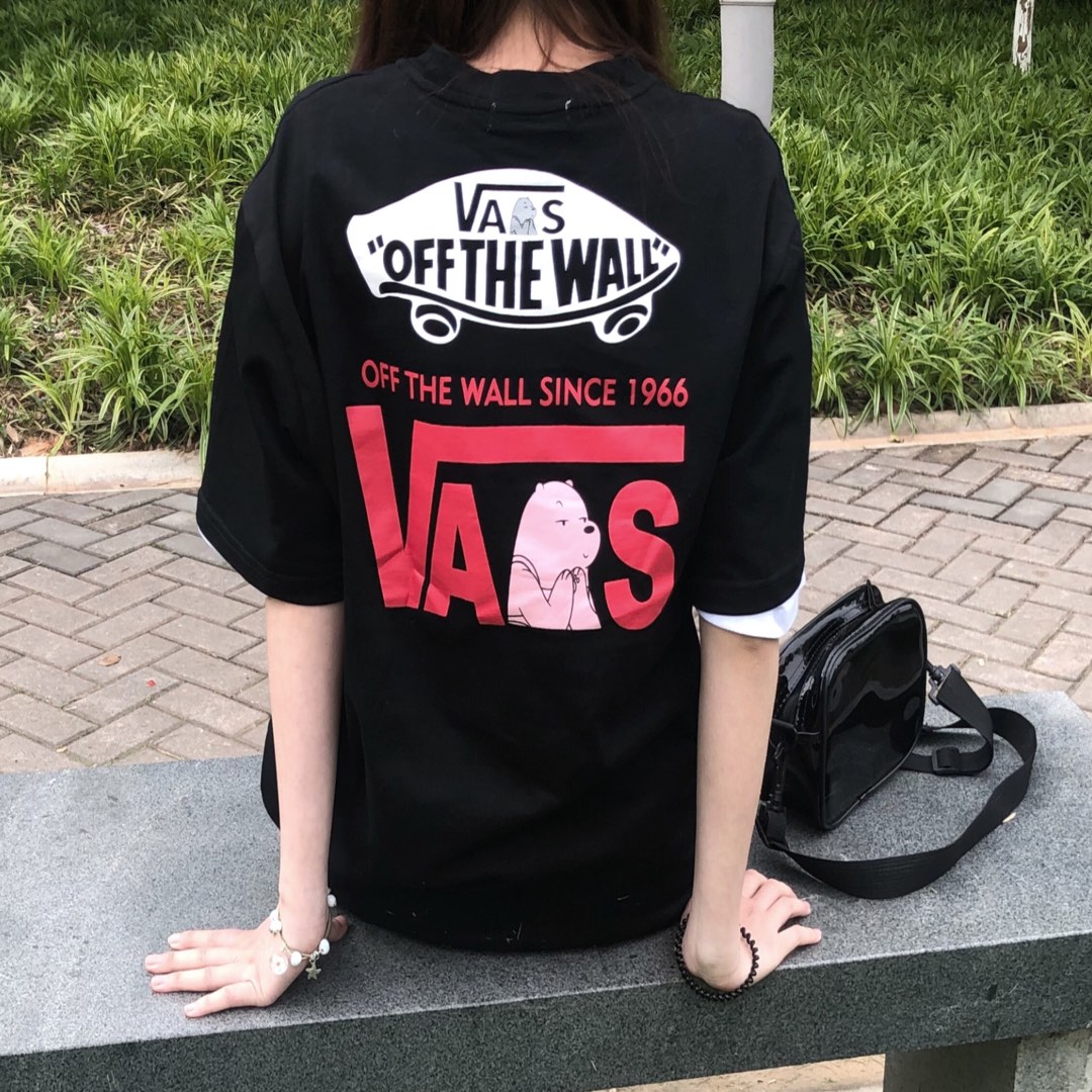 55 Vans 万斯后背小熊大LOGO印花情侣短袖