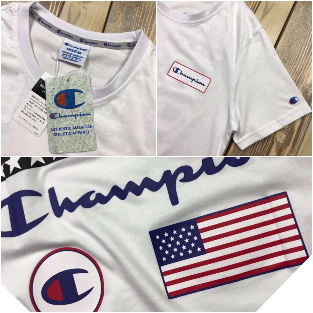 60 冠军Champion USA 美国国旗限定版T恤短袖#情侣百搭 全身Logo集中于后背 袖子小冠军Logo