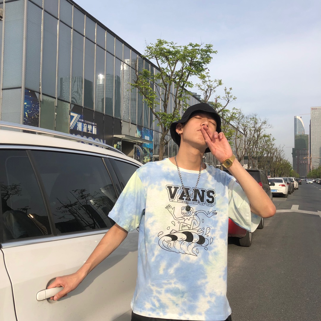 55 Vans万斯游泳蛙扎染短袖 入夏不可缺少的一款短袖 纯棉面料 男女同款 可搭情侣