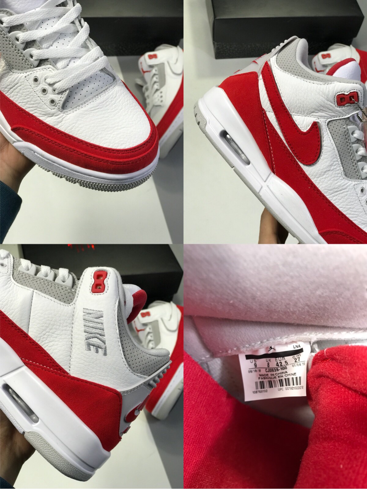 310 原价：370公司级 全头层 Air jordan 3 Tanker 白红 首次使用经典传神Jump man Logo