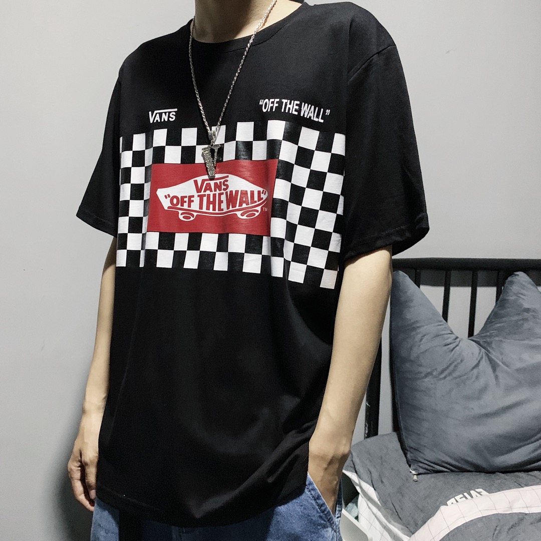 60 vans 学院风棋盘格t恤