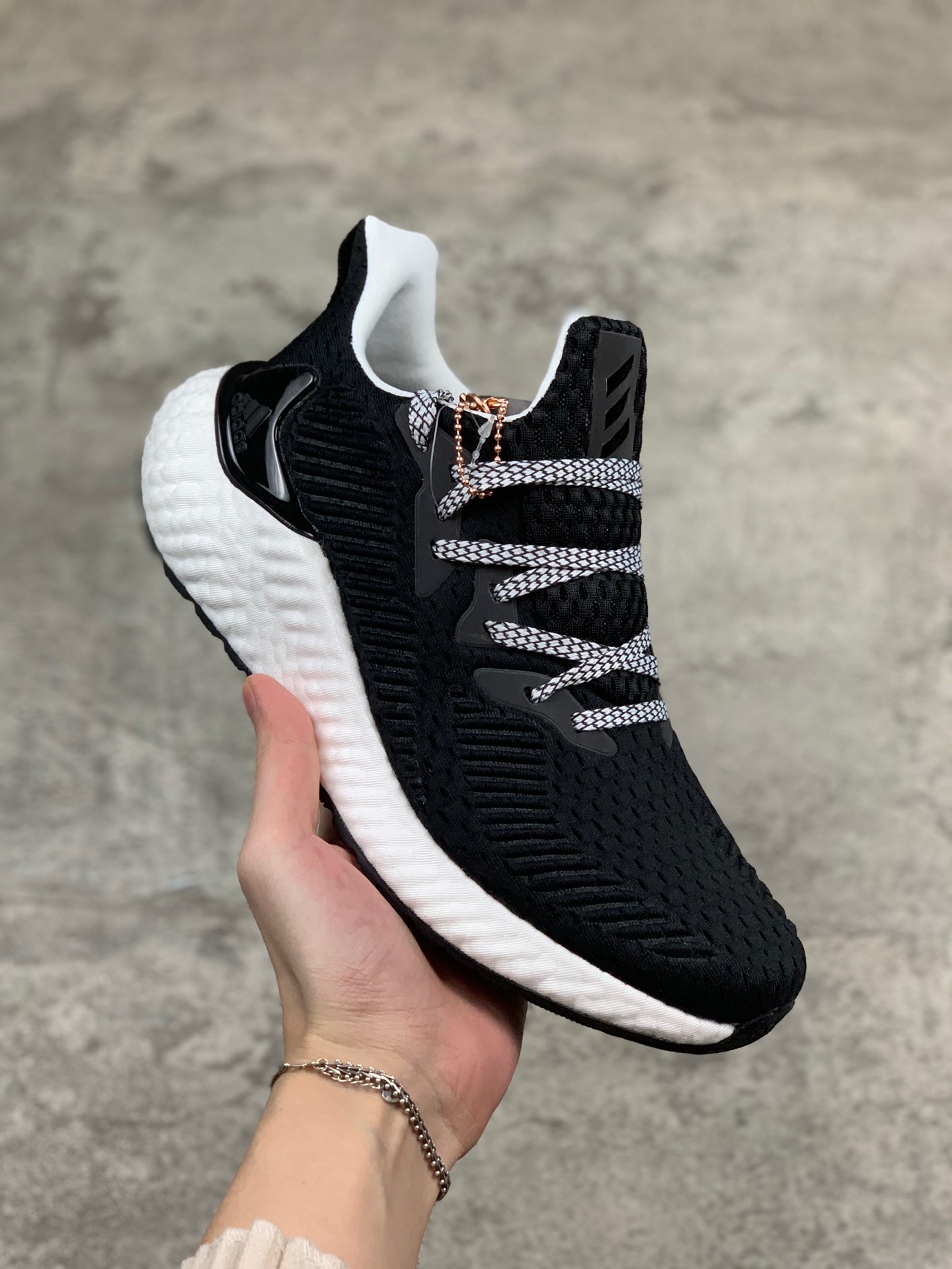 220公司级 阿尔法  阿迪达斯Adidas Alphaboost System M 针织鞋面 阿尔法升级爆米花材质休闲运动套脚慢跑鞋