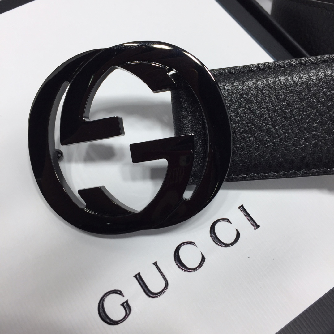 配送专柜全套礼盒包装GUCCI原單品質老鼠貨宽度4️.0️毫米進口荔枝紋面平紋小牛皮底精品經典圓雙G钢扣