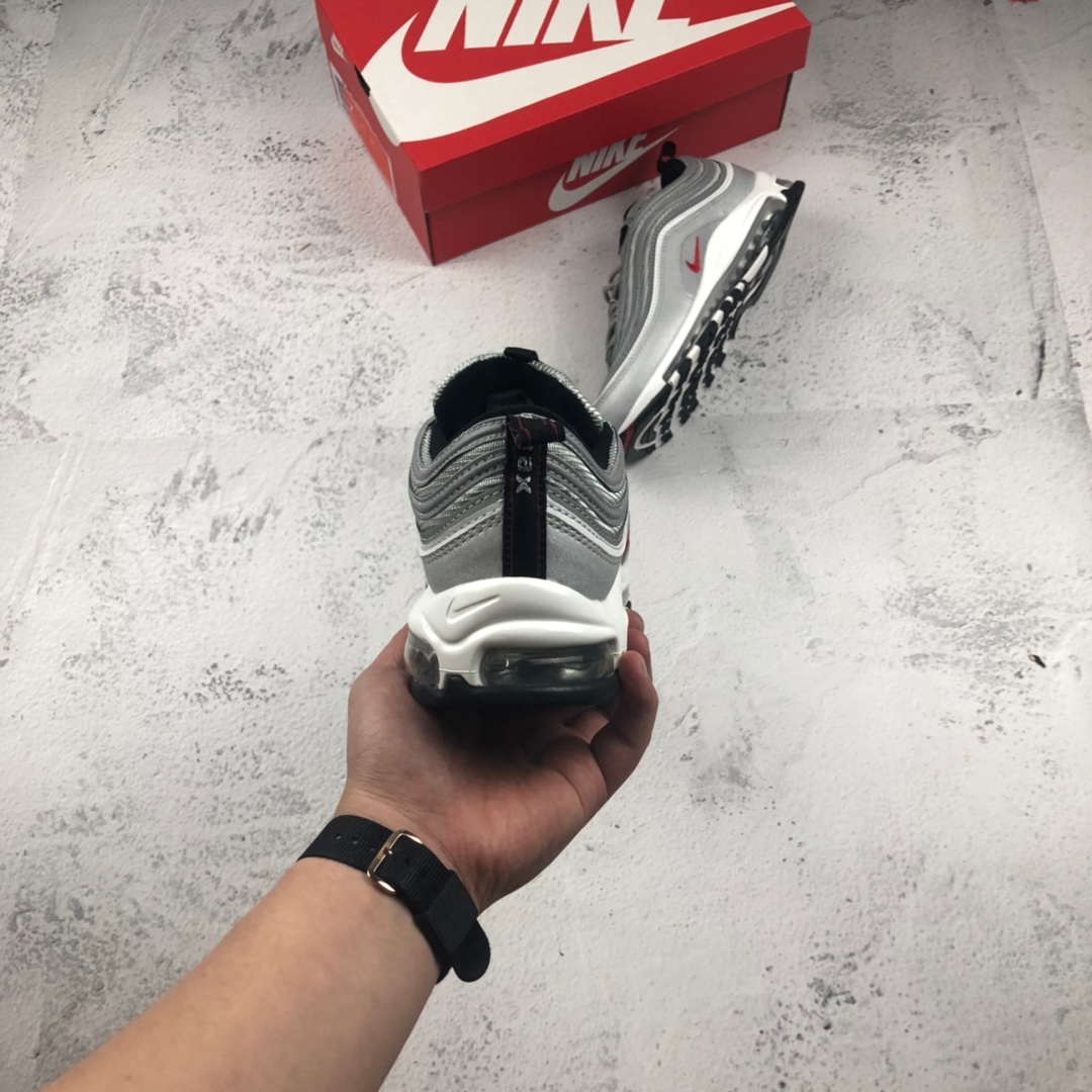 130NIKE AIR MAX 97子弹 3M“银子弹联名弹” 复古全掌气垫跑步鞋 884421 001