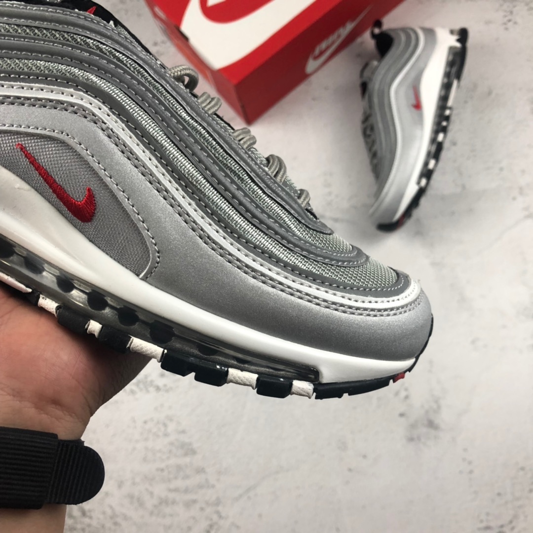 130NIKE AIR MAX 97子弹 3M“银子弹联名弹” 复古全掌气垫跑步鞋 884421 001