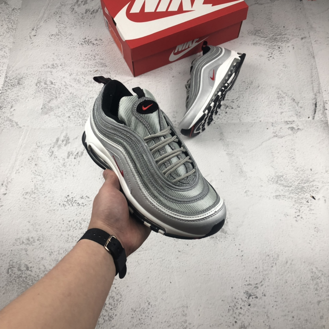 130NIKE AIR MAX 97子弹 3M“银子弹联名弹” 复古全掌气垫跑步鞋 884421 001