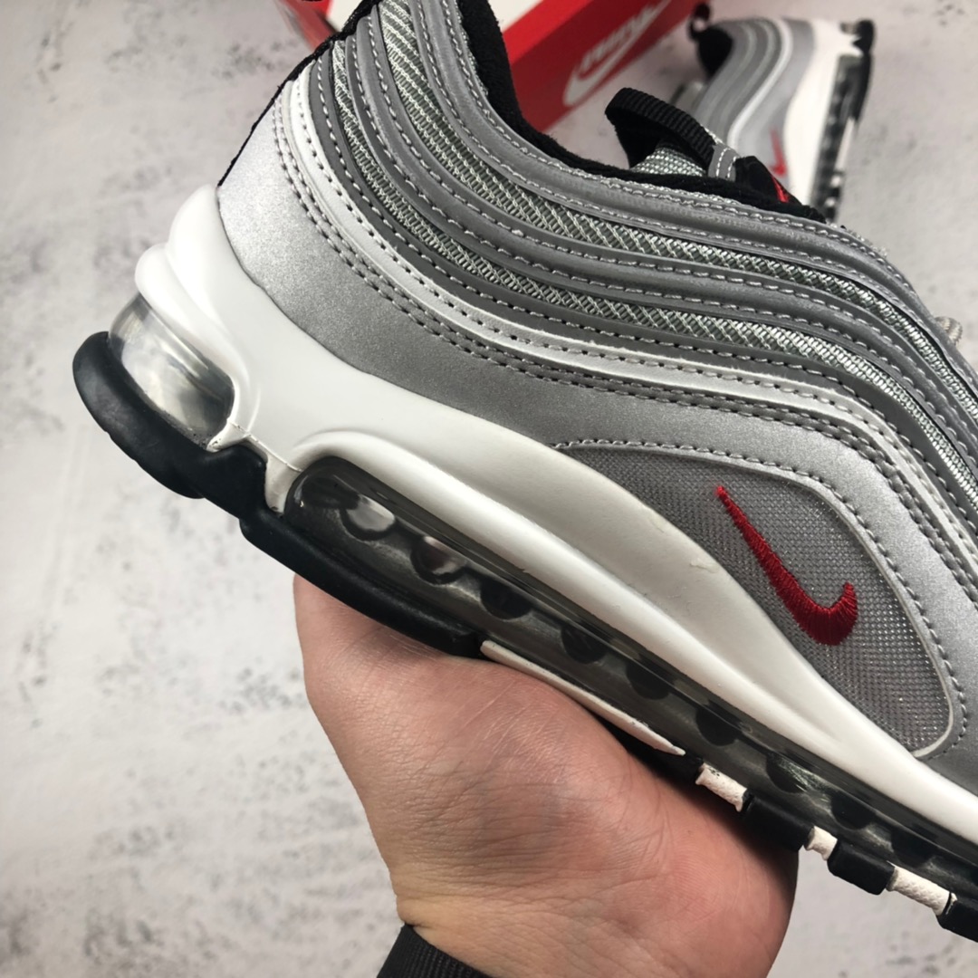 130NIKE AIR MAX 97子弹 3M“银子弹联名弹” 复古全掌气垫跑步鞋 884421 001