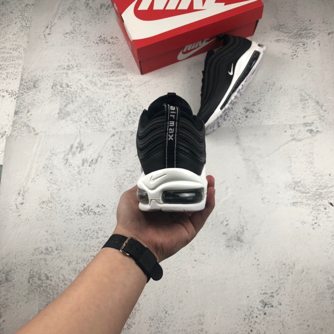 130@NIKE AIR MAX 97子弹 3M“黑白子弹联名弹” 复古全掌气垫跑步鞋884421 001