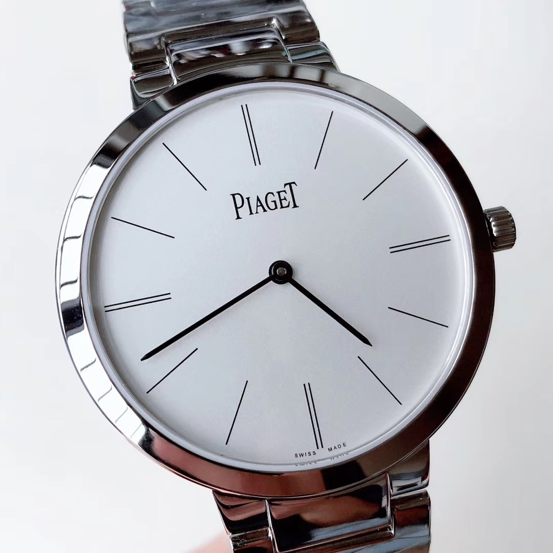 Piaget 伯爵 ALTIPLANO系列 G0A40109 白色 男装38毫米 女装33毫米 男女对表 蓝宝石玻璃镜面 瑞士超薄机芯 干净利落简洁乳白色的表盘上时 分显示功能