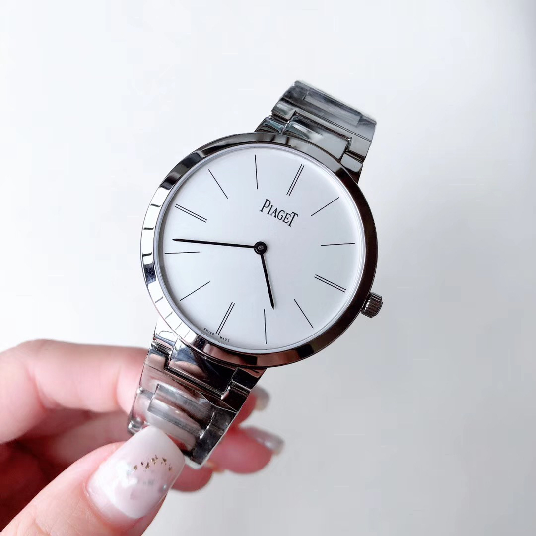 Piaget 伯爵 ALTIPLANO系列 G0A40109 白色 男装38毫米 女装33毫米 男女对表 蓝宝石玻璃镜面 瑞士超薄机芯 干净利落简洁乳白色的表盘上时 分显示功能