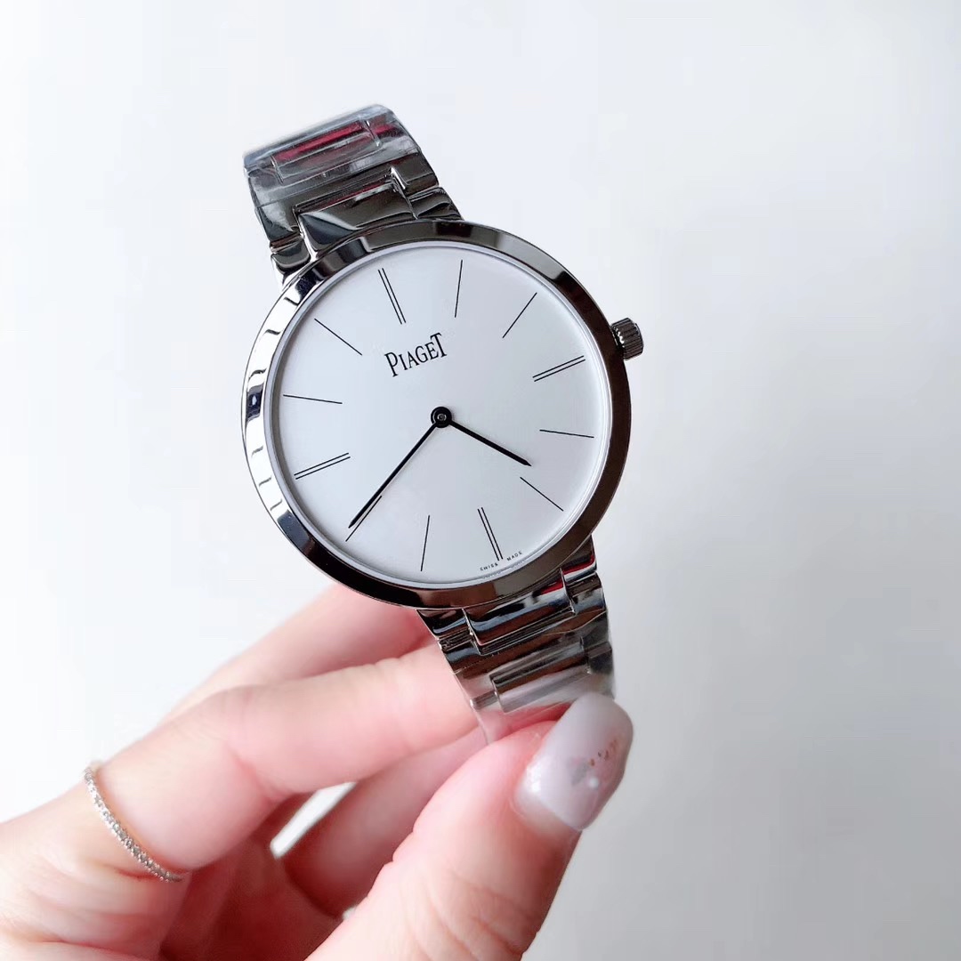 Piaget 伯爵 ALTIPLANO系列 G0A40109 白色 男装38毫米 女装33毫米 男女对表 蓝宝石玻璃镜面 瑞士超薄机芯 干净利落简洁乳白色的表盘上时 分显示功能