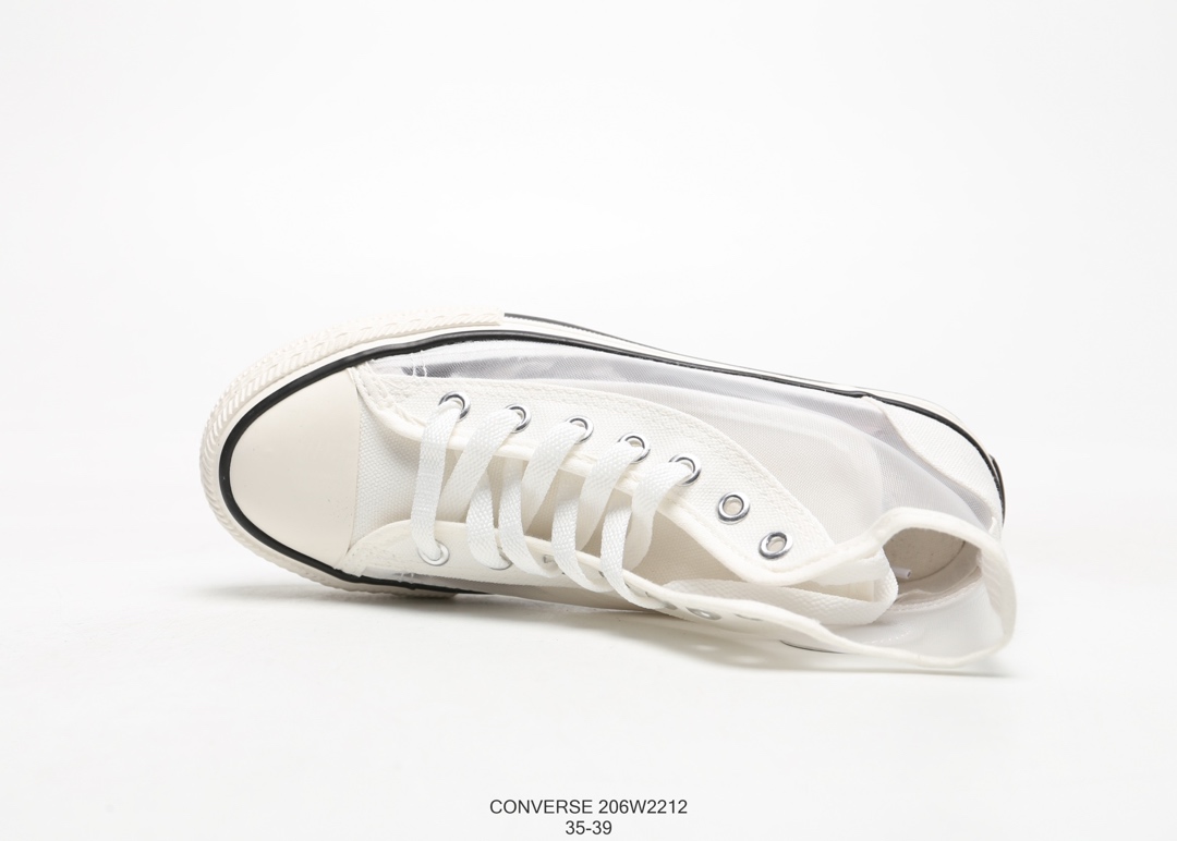 120 匡威 Converse  ALL-STAR 1970S 夏季透明网纱 百搭高帮 帆布小白鞋 #206W2212