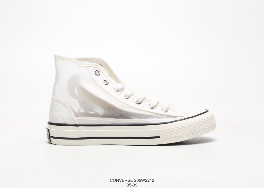 120 匡威 Converse  ALL-STAR 1970S 夏季透明网纱 百搭高帮 帆布小白鞋 #206W2212