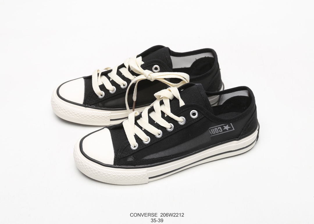 120 匡威 Converse  ALL-STAR 1970S 夏季透明网纱 百搭低帮 帆布小白鞋 #206W2212