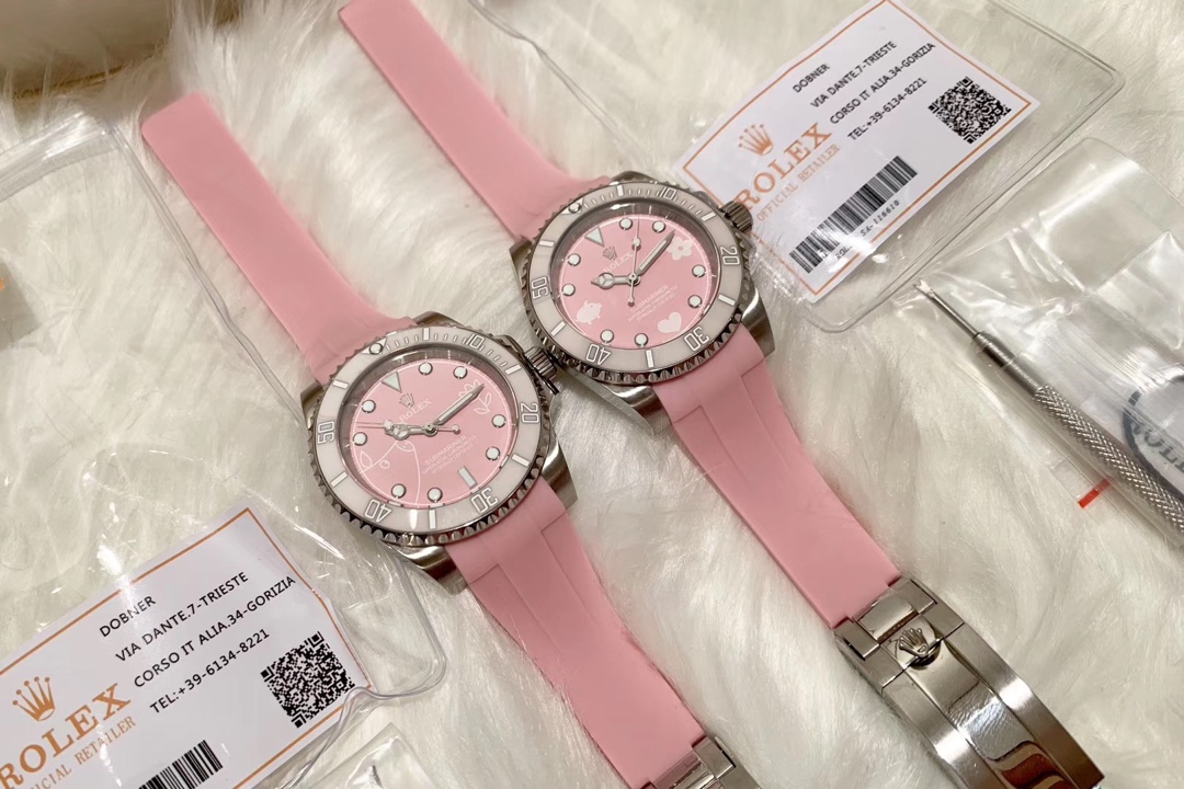 Rolex 劳力士粉色水鬼，女款专属，胶带钢带都有