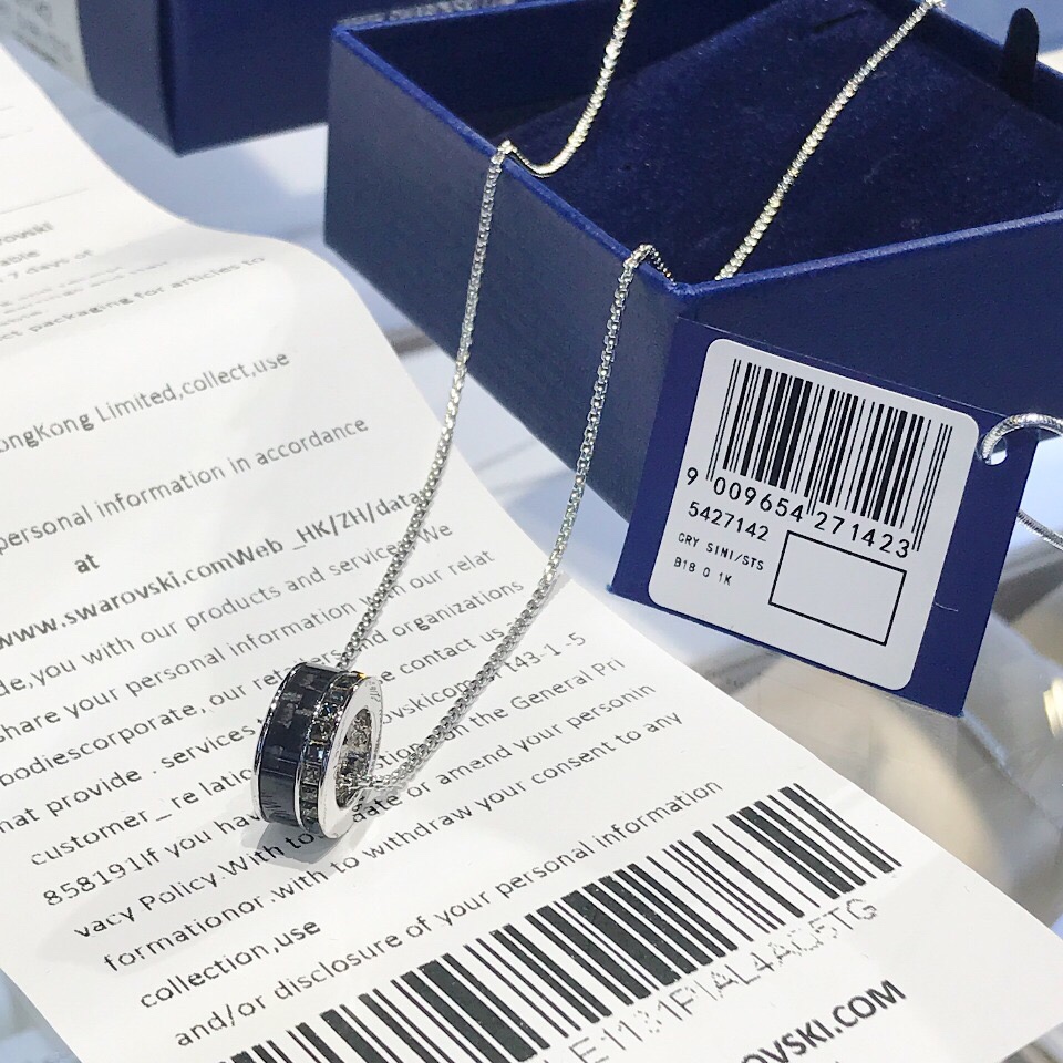 【正品级别】【专柜代购】新款施华洛世奇黑水晶转运项链，男项链，专柜材质真金电镀，代购级别最高版本