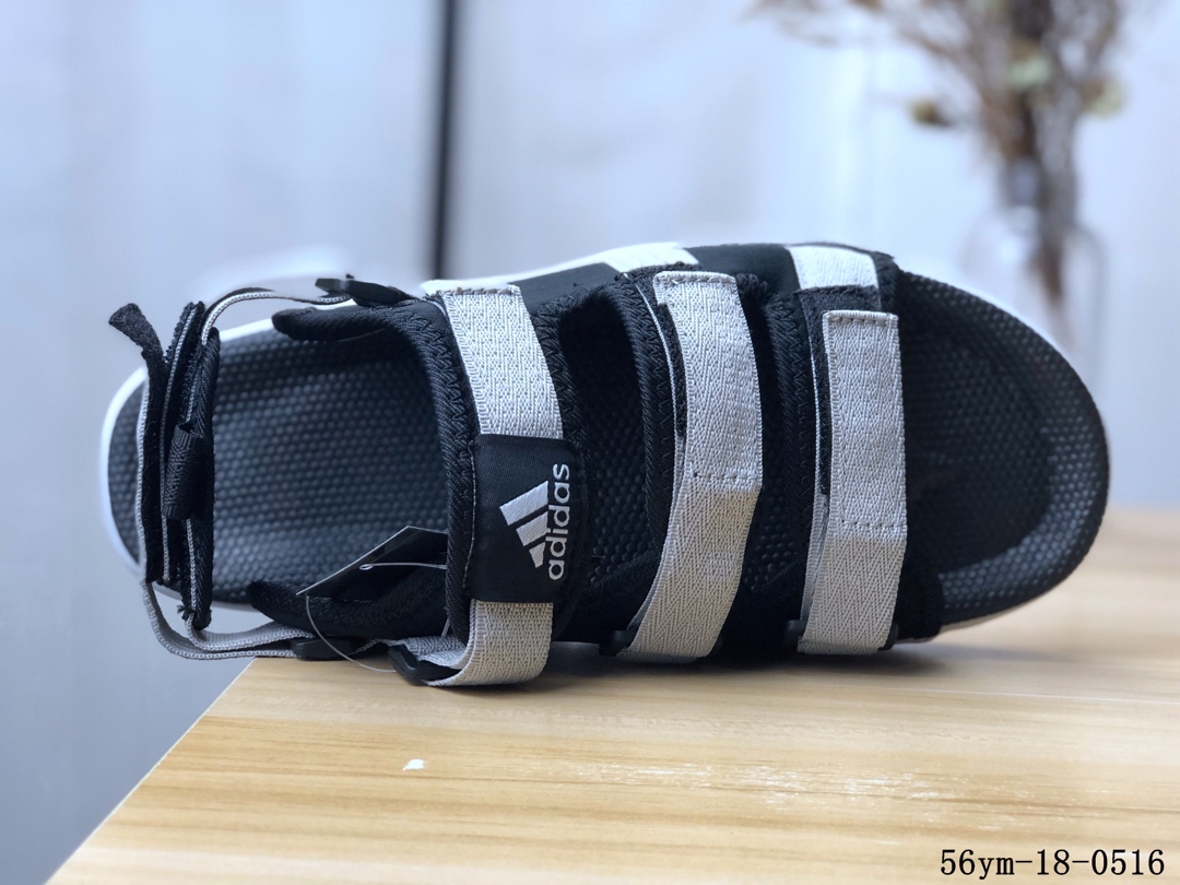 100！阿迪达斯Adidas Cyprex Ultra Sandal Off-White 联名 男款复古老爹沙滩魔术贴凉鞋