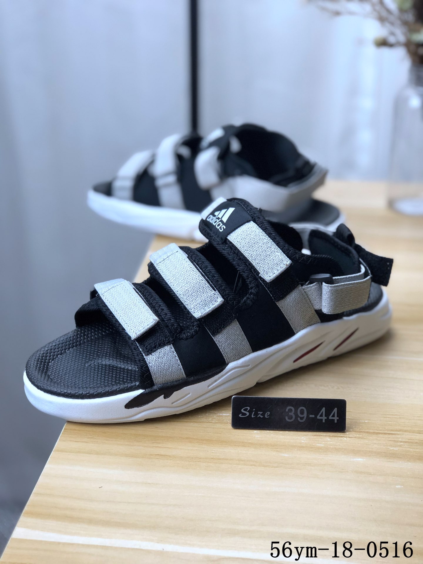 100！阿迪达斯Adidas Cyprex Ultra Sandal Off-White 联名 男款复古老爹沙滩魔术贴凉鞋