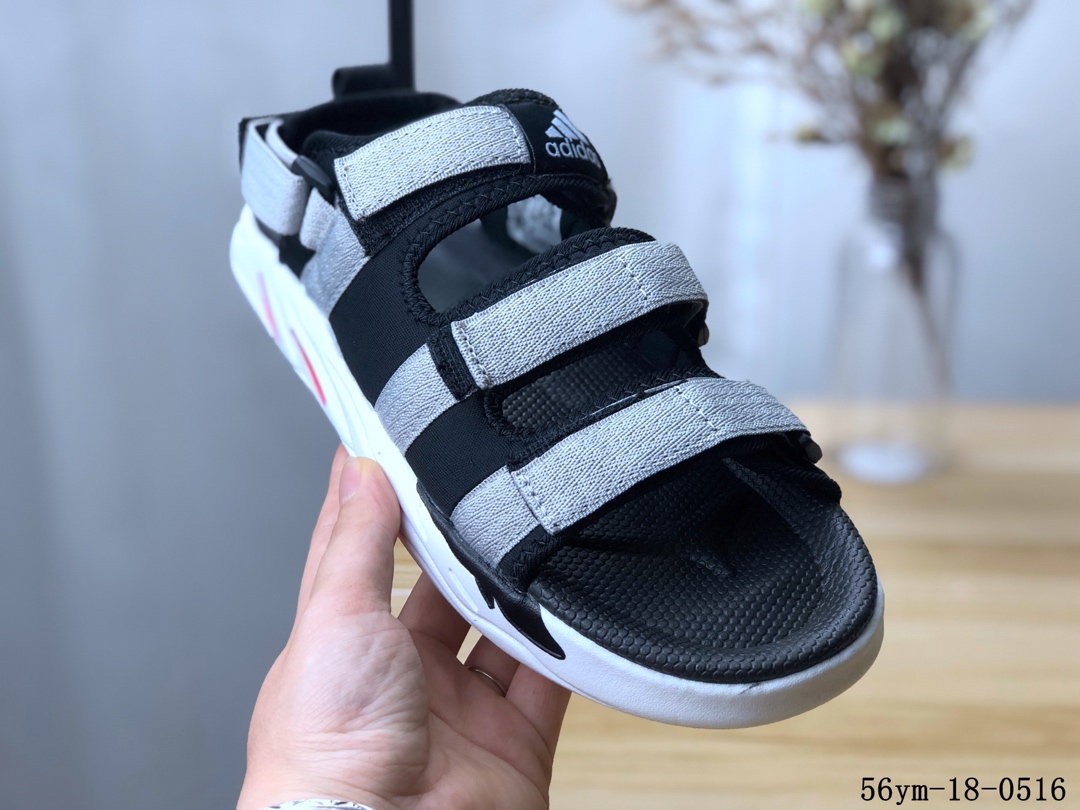 100！阿迪达斯Adidas Cyprex Ultra Sandal Off-White 联名 男款复古老爹沙滩魔术贴凉鞋