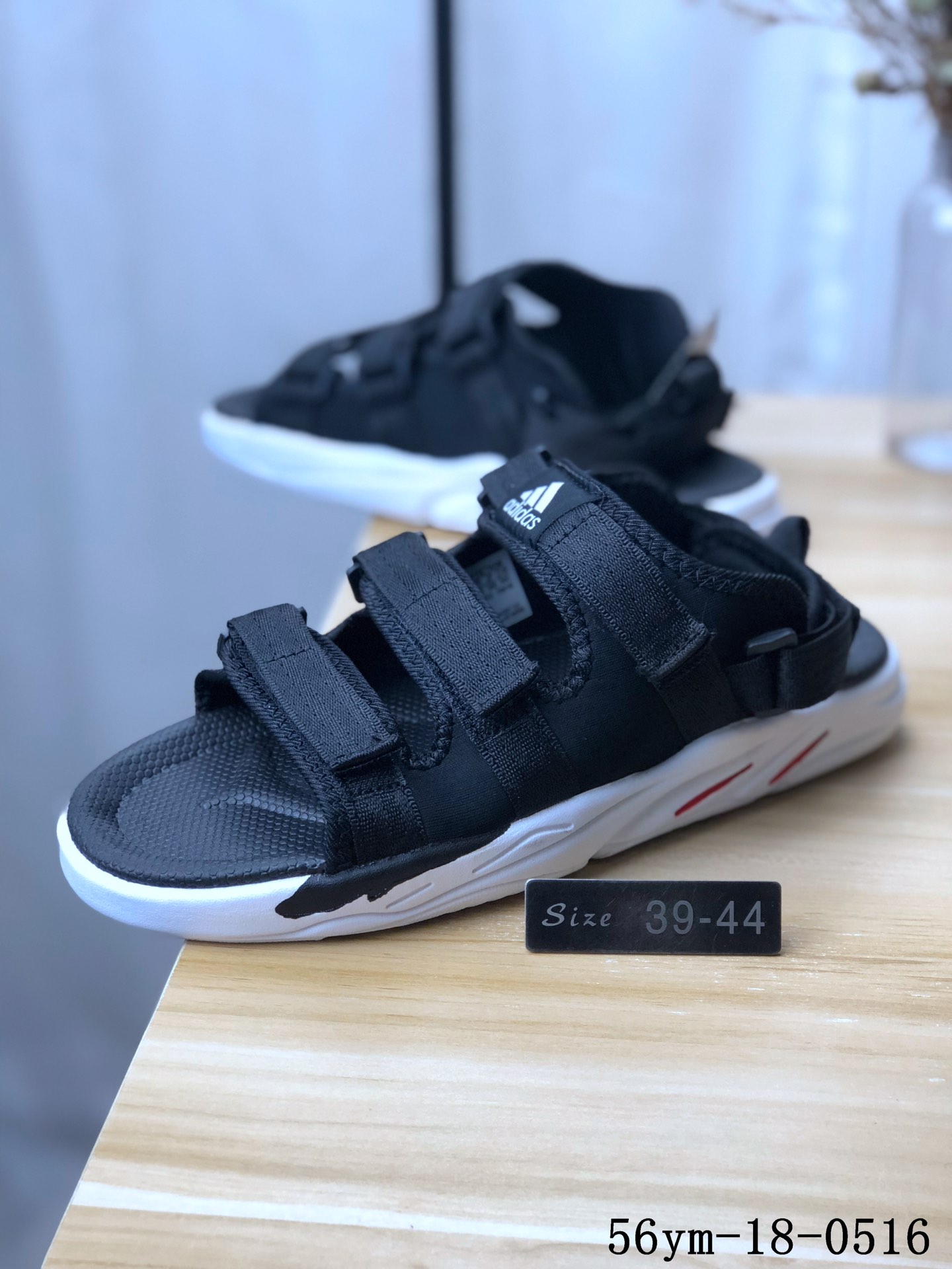 100！阿迪达斯Adidas Cyprex Ultra Sandal Off-White 联名 男款复古老爹沙滩魔术贴凉鞋