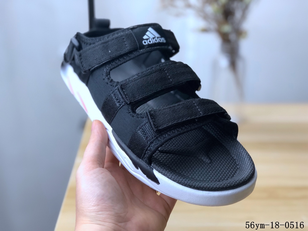 100！阿迪达斯Adidas Cyprex Ultra Sandal Off-White 联名 男款复古老爹沙滩魔术贴凉鞋