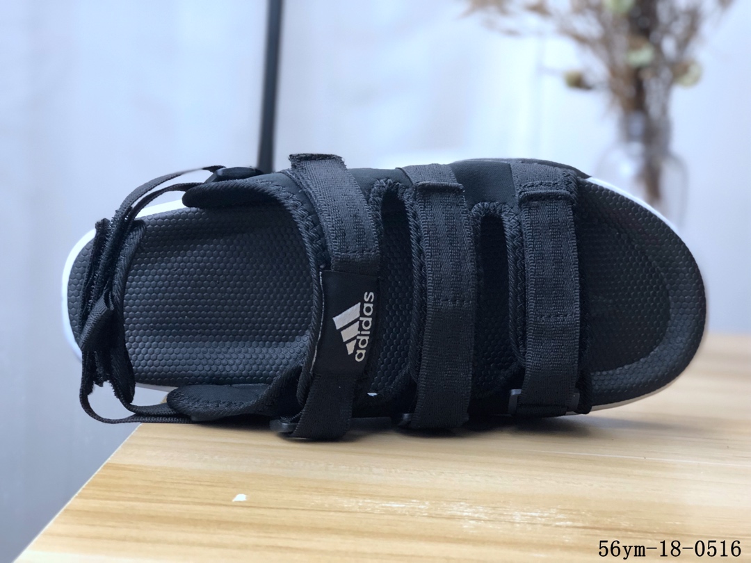 100！阿迪达斯Adidas Cyprex Ultra Sandal Off-White 联名 男款复古老爹沙滩魔术贴凉鞋