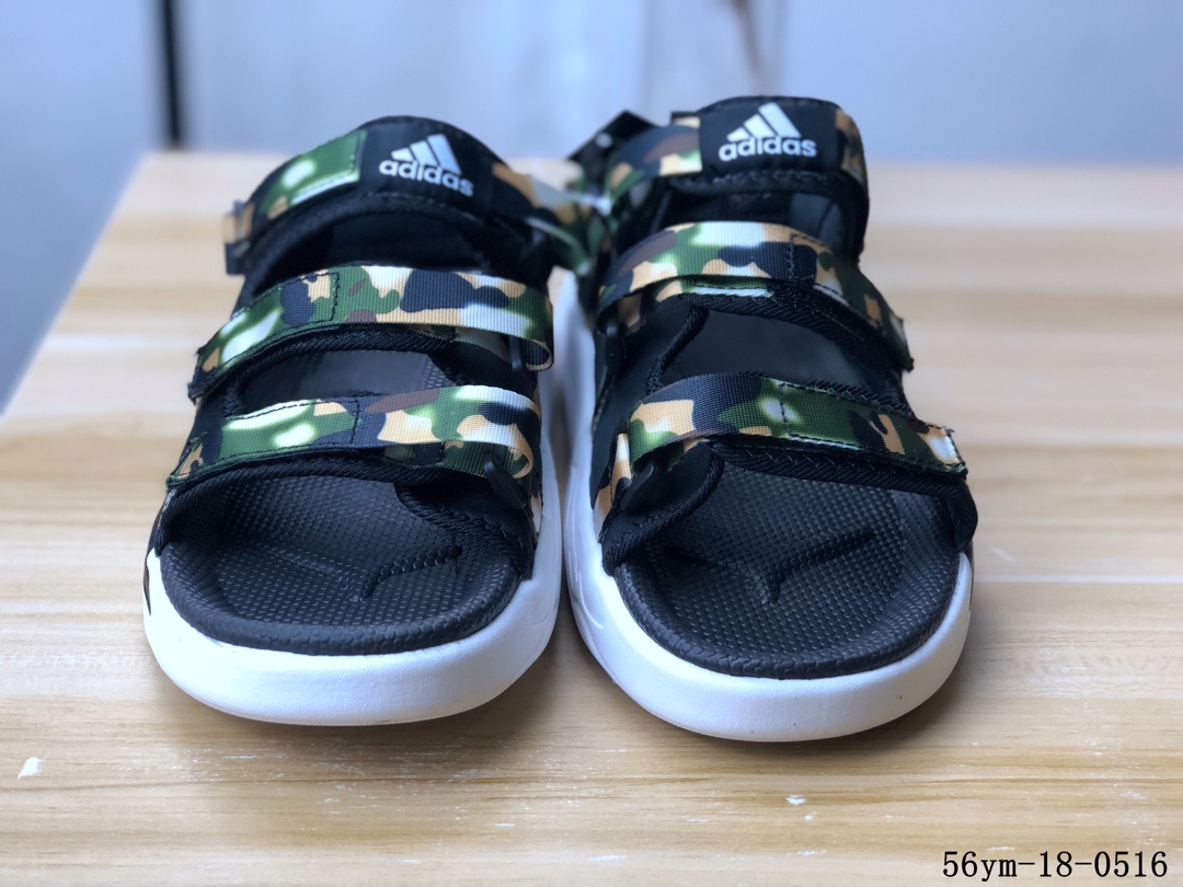 100！阿迪达斯Adidas Cyprex Ultra Sandal Off-White 联名 男款复古老爹沙滩魔术贴凉鞋