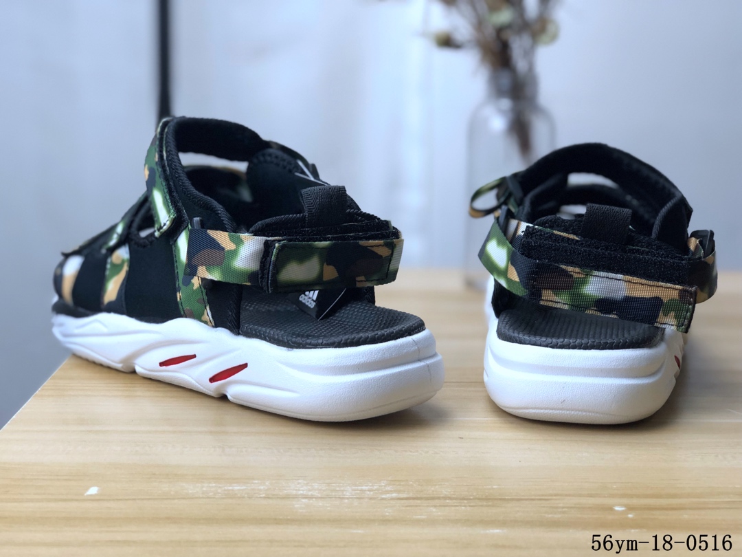 100！阿迪达斯Adidas Cyprex Ultra Sandal Off-White 联名 男款复古老爹沙滩魔术贴凉鞋