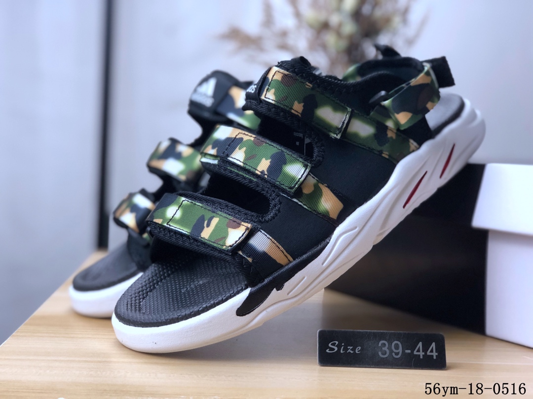 100！阿迪达斯Adidas Cyprex Ultra Sandal Off-White 联名 男款复古老爹沙滩魔术贴凉鞋