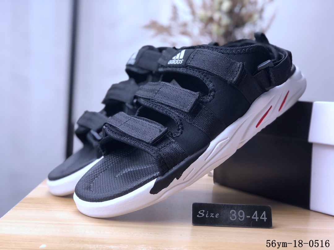 100！阿迪达斯Adidas Cyprex Ultra Sandal Off-White 联名 男款复古老爹沙滩魔术贴凉鞋