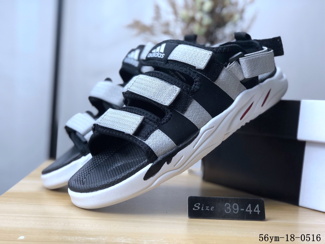 100！阿迪达斯Adidas Cyprex Ultra Sandal Off-White 联名 男款复古老爹沙滩魔术贴凉鞋