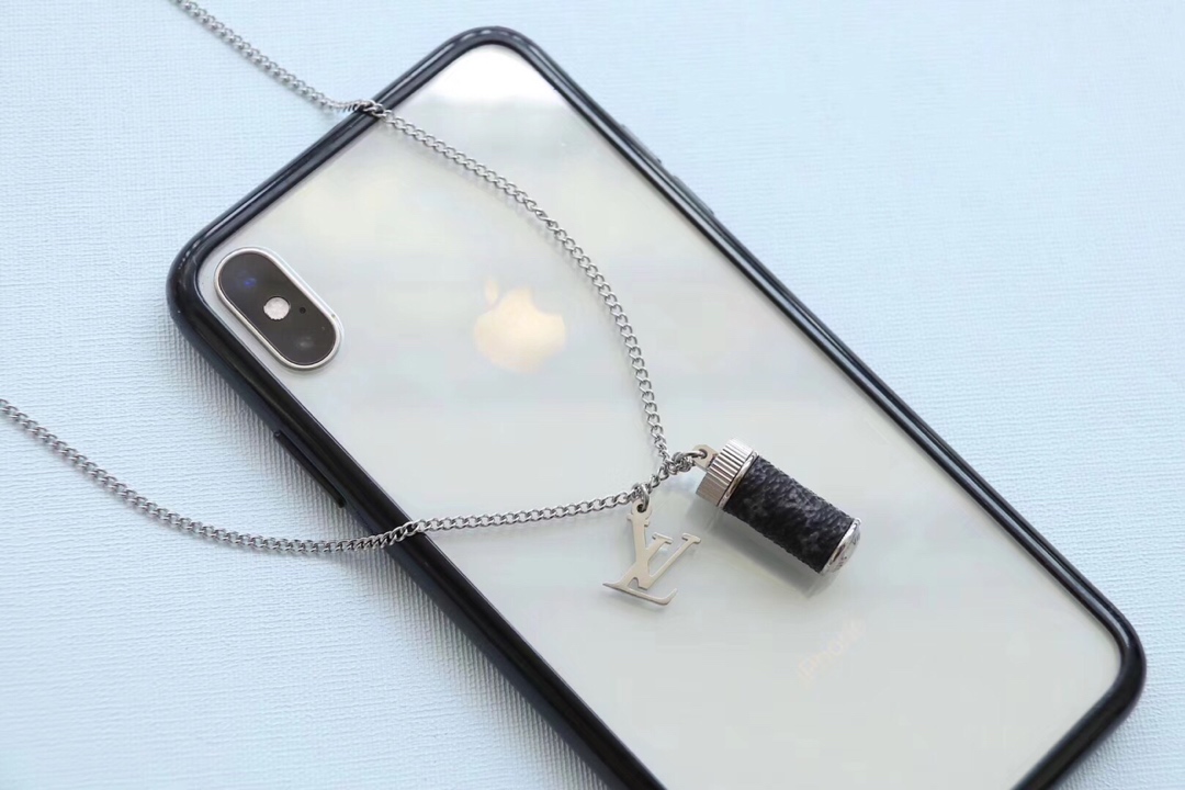 Louis Vuitton Monogram Eclipse Perfume Bottle Pendant Necklace - Comprehensive 4