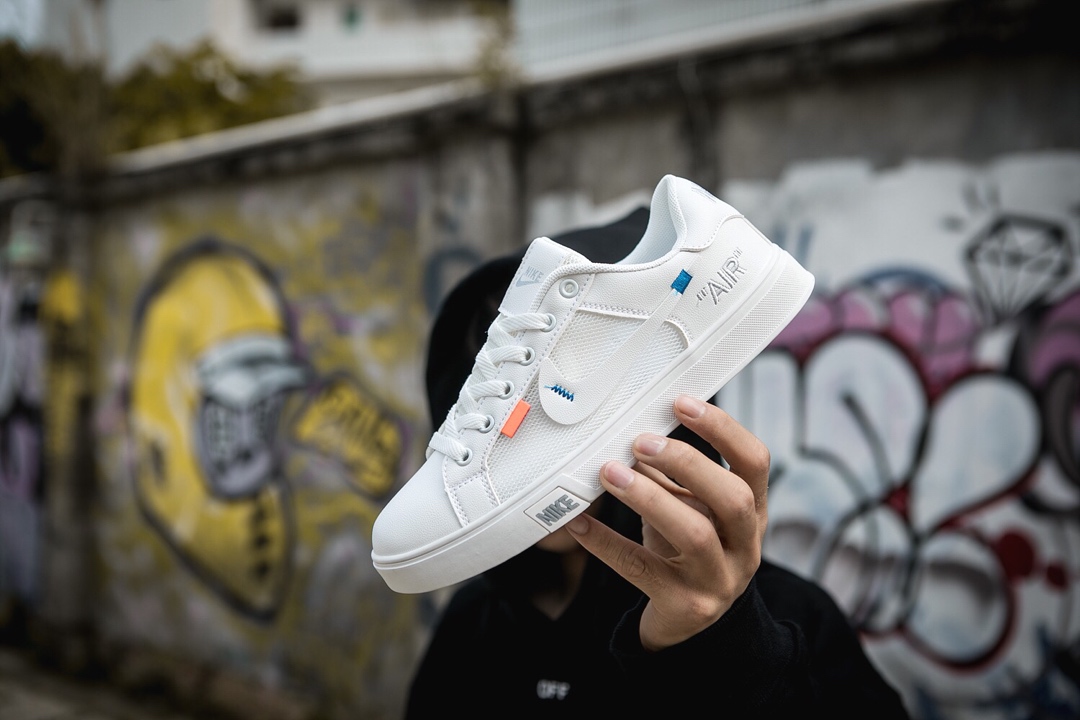 110耐克/NIKE联名 Unisex 皮面透气网休闲鞋 镂空 透气 网球文化板鞋