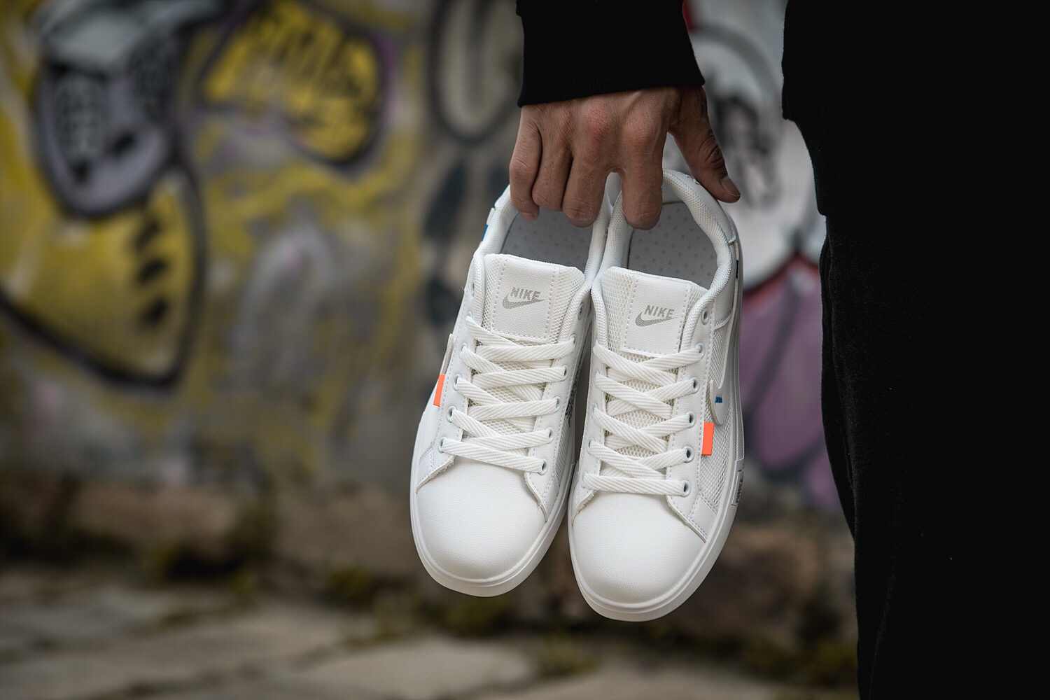 110耐克/NIKE联名 Unisex 皮面透气网休闲鞋 镂空 透气 网球文化板鞋