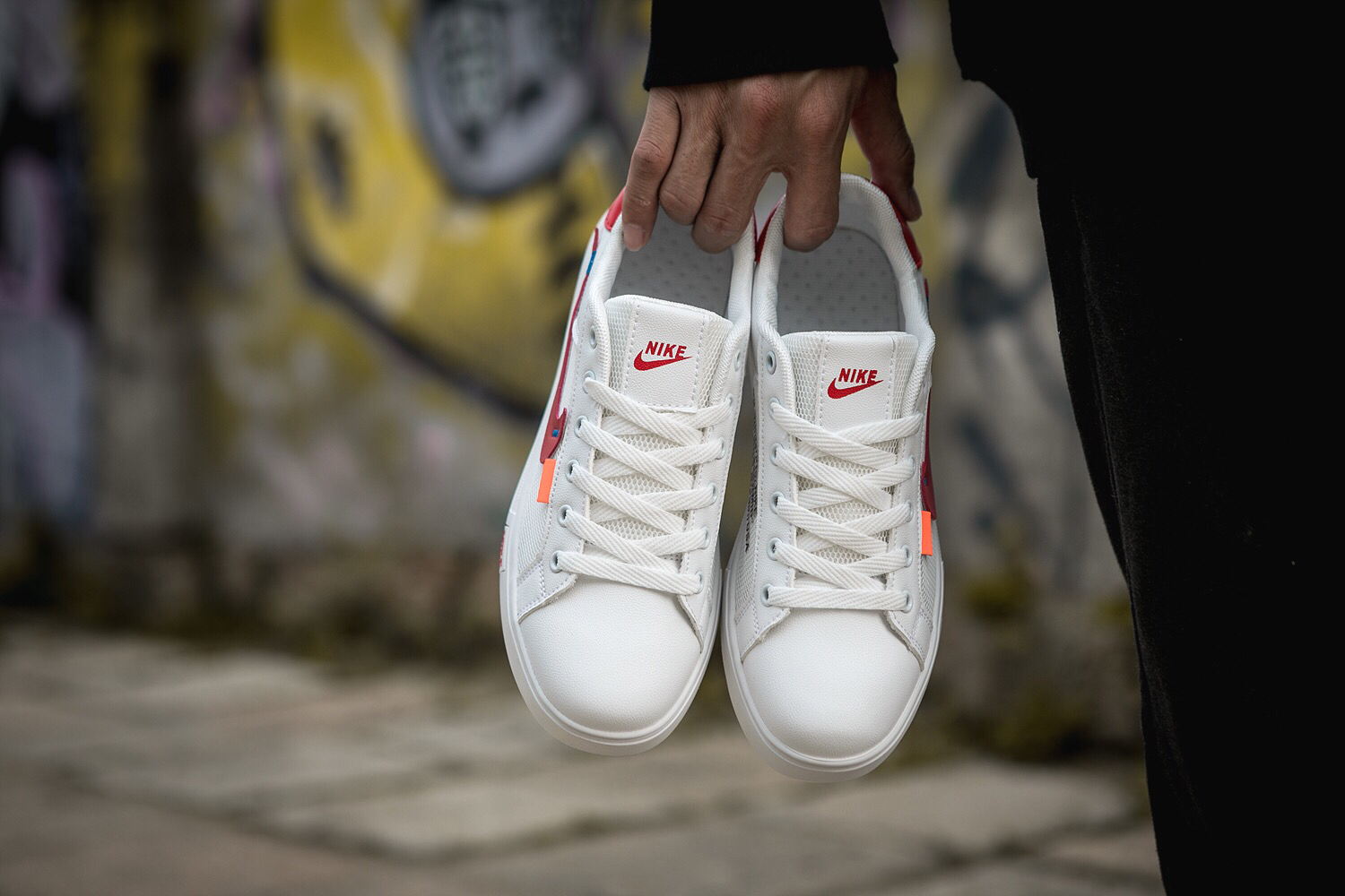 110耐克/NIKE联名 Unisex 皮面透气网休闲鞋 镂空 透气 网球文化板鞋